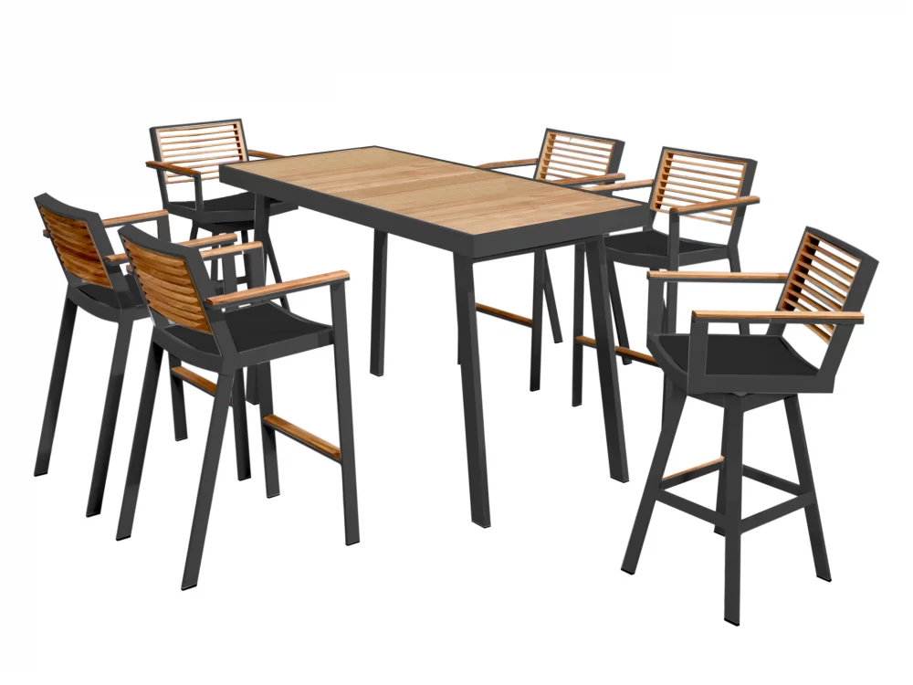 Set masă și 6 scaune bar grădină
