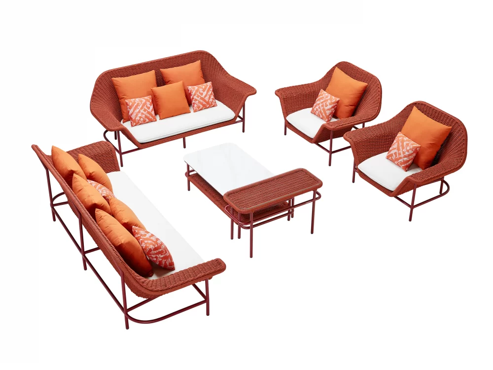 Set mobilier grădină și terasă, canapea 3 locuri, canapea 2 locuri, 2 fotolii, 2 măsuțe