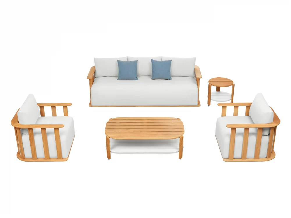Set mobilier gradină și terasă 2 fotolii, canapea 3 locuri și 2 măsuțe
